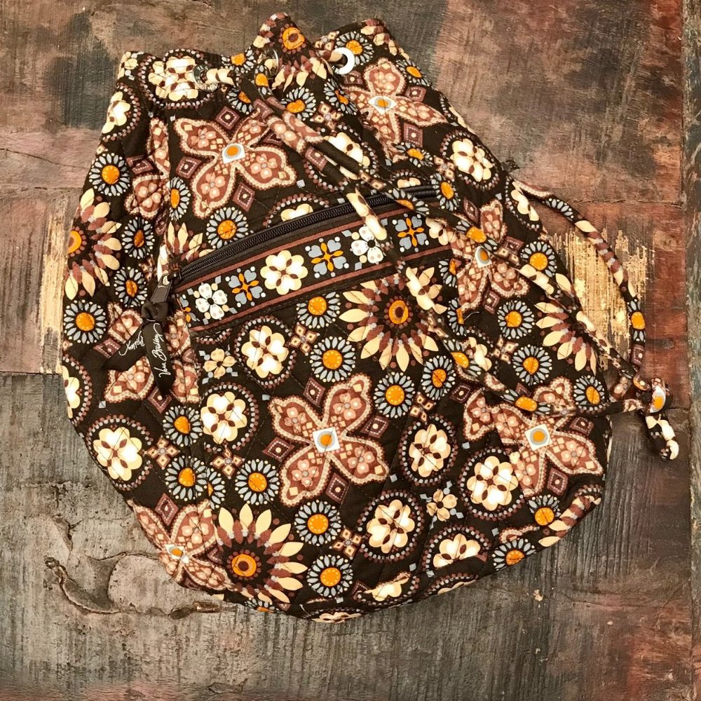 Vera Bradley Brown Hobo Backpack Tote
